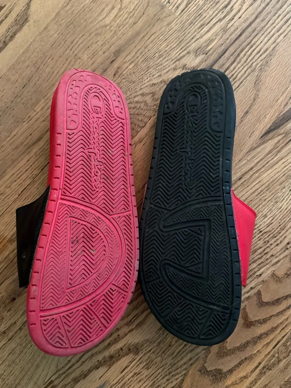 Champion Red & Black Logo Slide Sandals